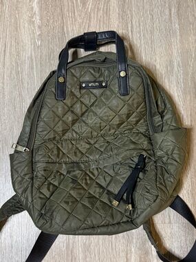 Utiliti Quilted Mini Backpack – Olive Green Nylon